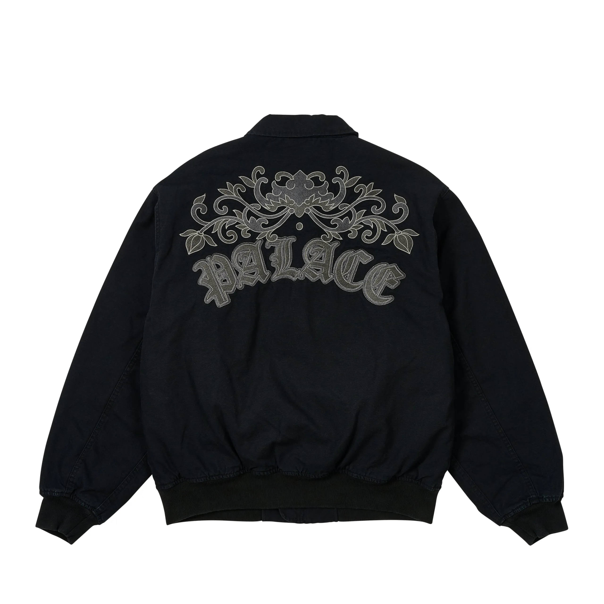 Discount FLORAL CANVAS BOMBER JACKET BLACK Jackets