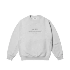 New PALACE CREW GREY MARL Sweatshirts