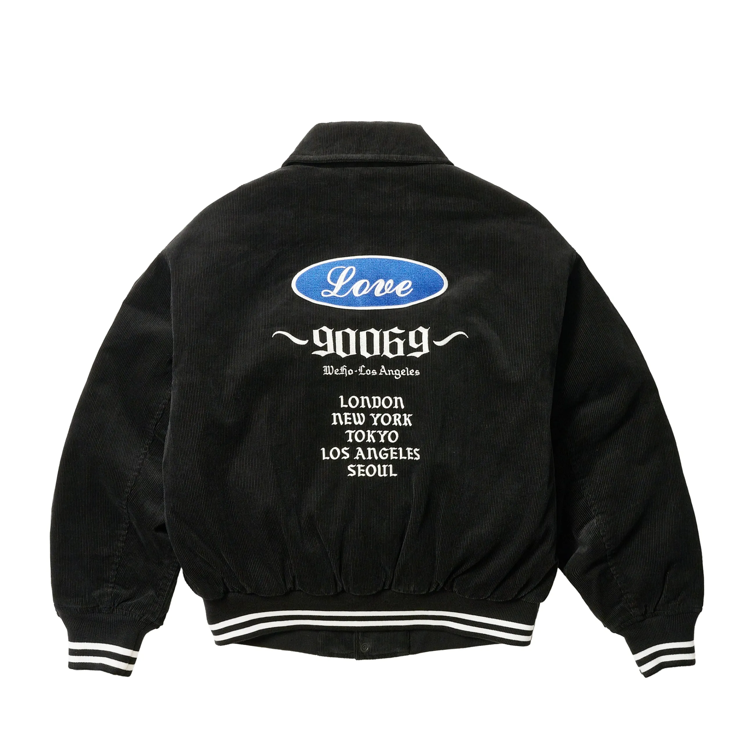Discount PALACE LOVE VARSITY JACKET BLACK Jackets
