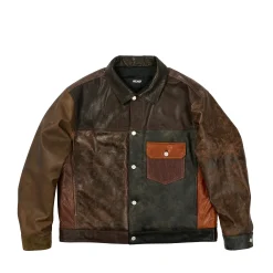 New PATCHY LEATHER JACKET MULTI Jackets