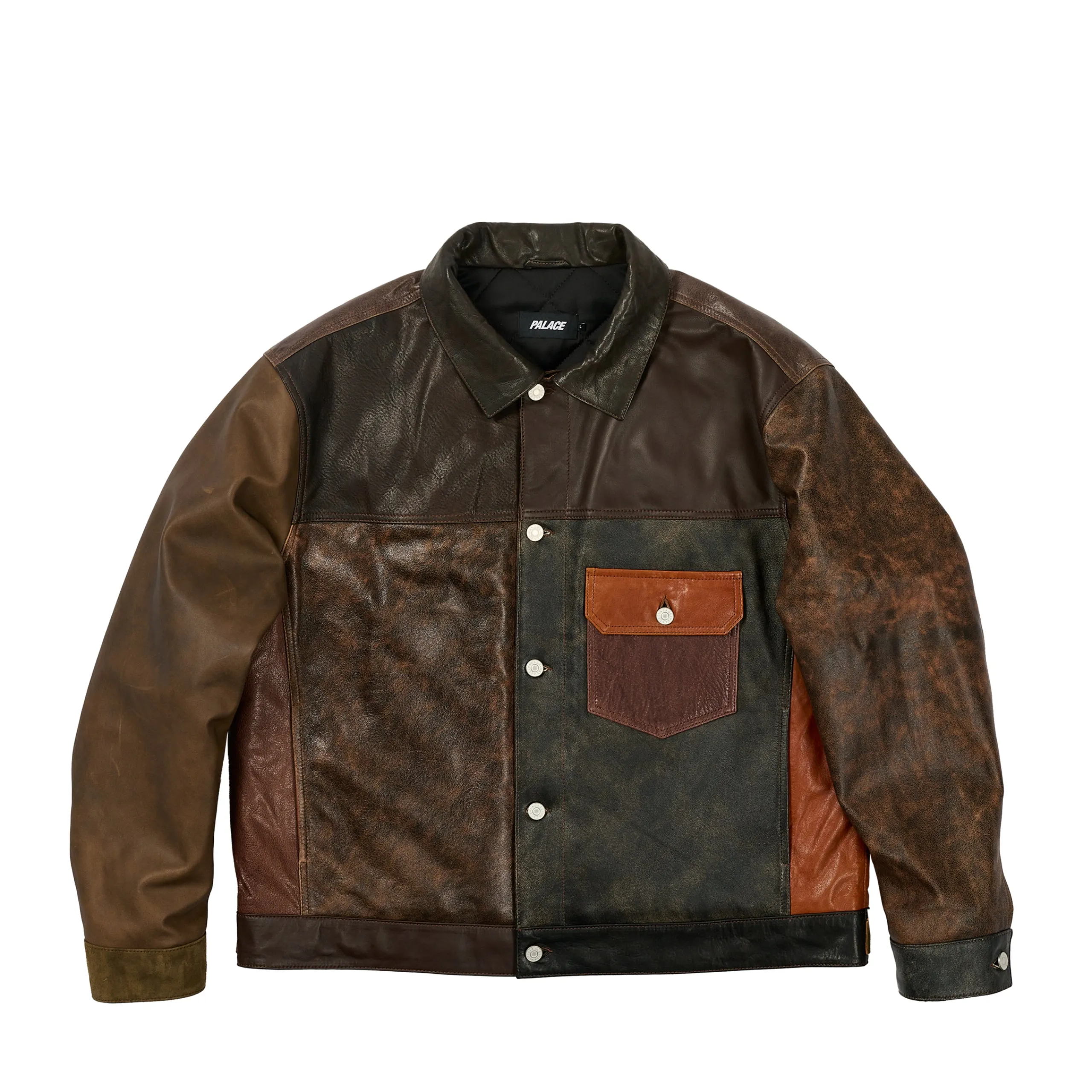 New PATCHY LEATHER JACKET MULTI Jackets