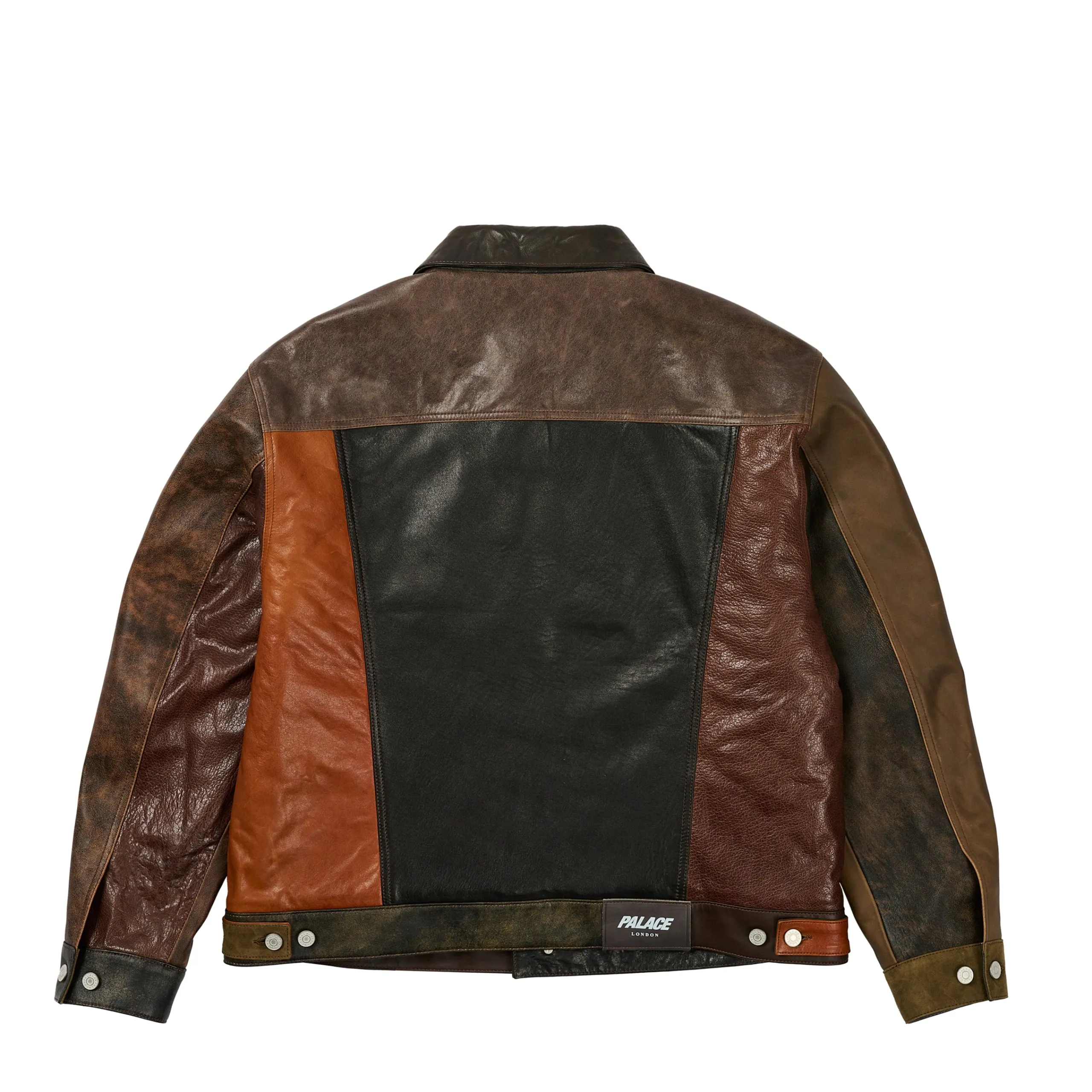 New PATCHY LEATHER JACKET MULTI Jackets