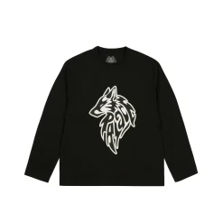 Outlet SKETCHY LONE WOLF LONGSLEEVE BLACK T-Shirts